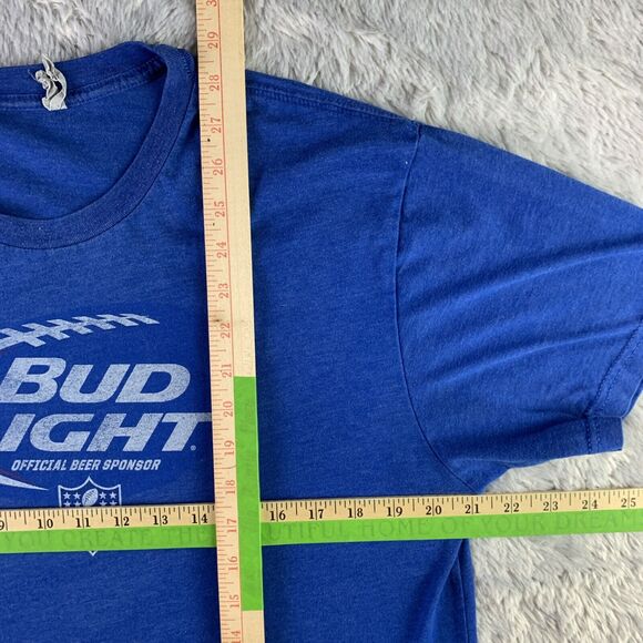 Bud Light Shirt Mens Large Blue White Red NFL Football Official Beer Sponsor Tee - Picture 5 of 7